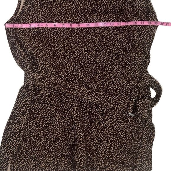 Ann Taylor Animal Print Cheetah Sleeveless Top Blouse Belted Neutrals sz XXL - Picture 5 of 8